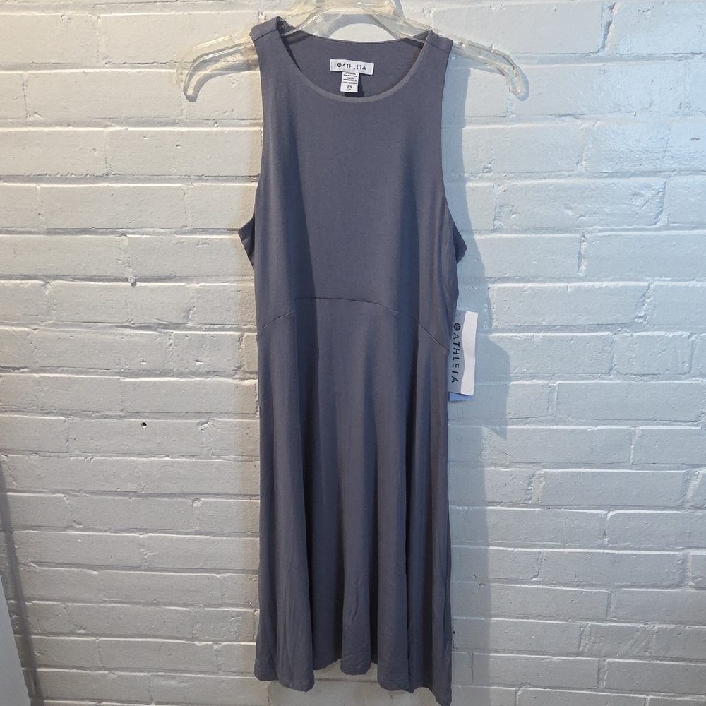 Athleta Sleeveless Charcoal Midi Dress